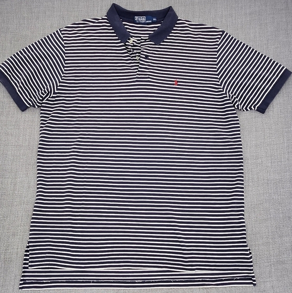 Polo Ralph Lauren Other - Vintage Polo Ralph Lauren Striped Polo Logo Collard Shirt 100% Cotton Shirt. XXL